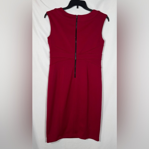 White House Black Market Red Sheath Dress W/Slimming Waist Detail, Size 12. NWOT - Picture 11 of 13